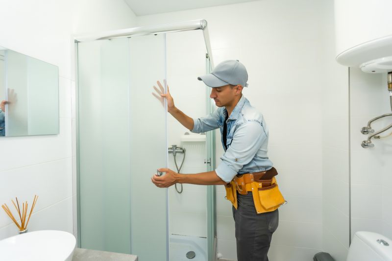 Compact Shower with Sliding Doors